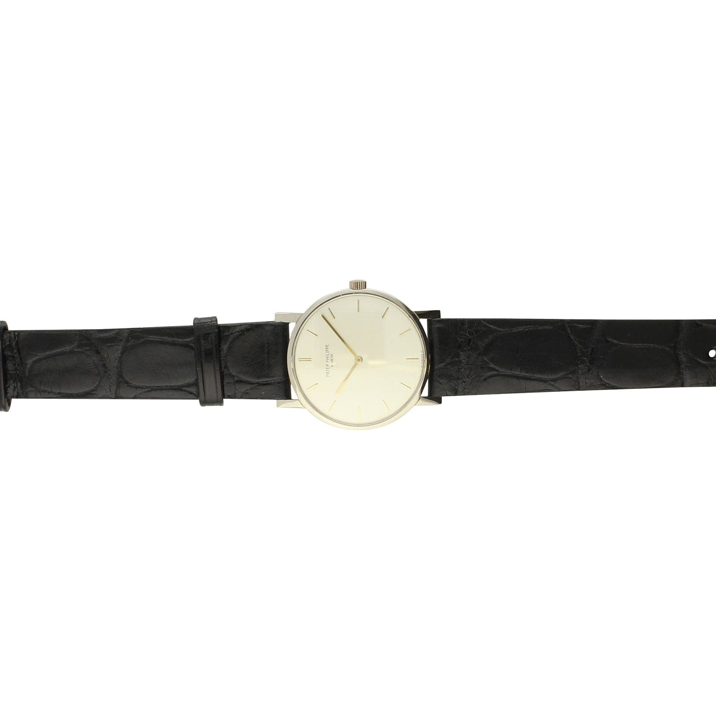 18ct white gold, reference 3470 'ultra thin' Calatrava wristwatch. Made 1964.