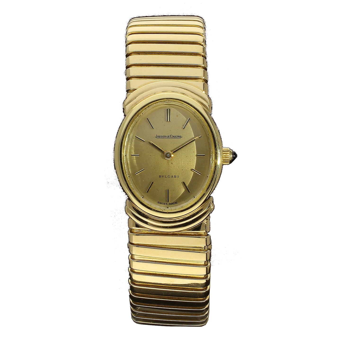 18ct yellow gold 'Tubogas Serpenti ' bracelet watch, retailed by BVLGARI.  Made 1950's