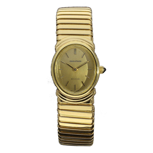 18ct yellow gold 'Tubogas Serpenti ' bracelet watch, retailed by BVLGARI.  Made 1950's