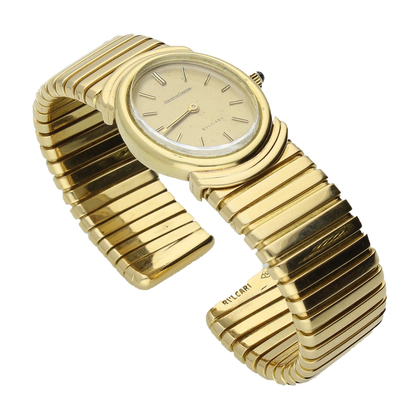 18ct yellow gold 'Tubogas Serpenti ' bracelet watch, retailed by BVLGARI.  Made 1950's