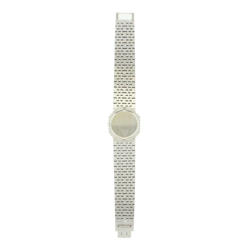 18ct white gold and diamond set 'octagonal cased' bracelet watch. Made 1970s