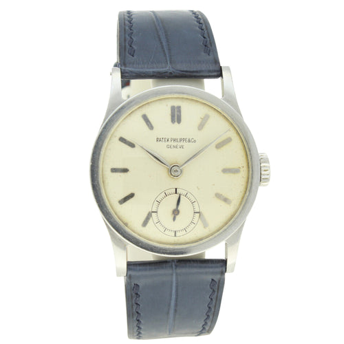 Stainless steel, reference 96 Calatrava wristwatch. Made 1947