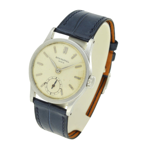Stainless steel, reference 96 Calatrava wristwatch. Made 1947