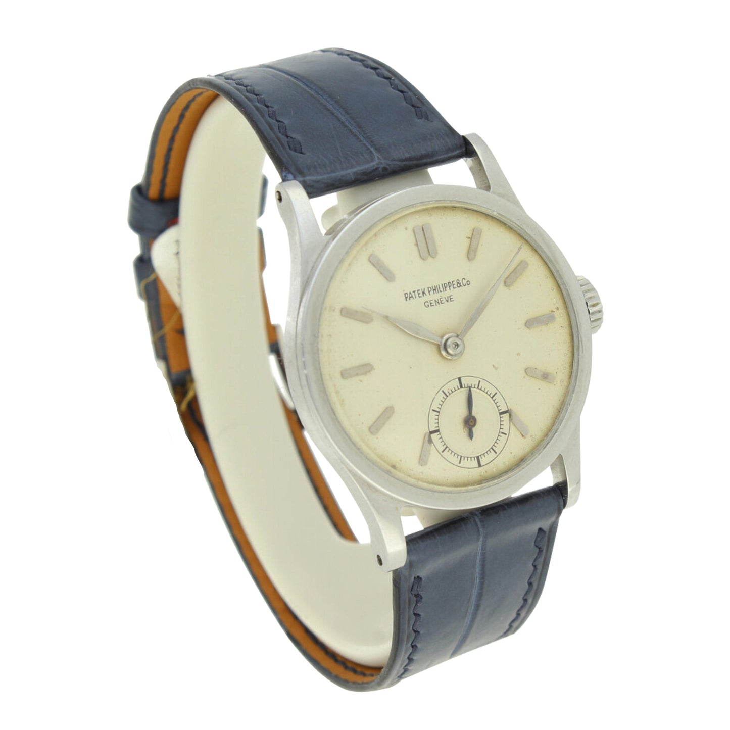 Stainless steel, reference 96 Calatrava wristwatch. Made 1947