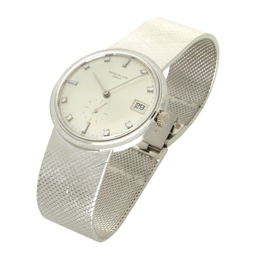 18ct white gold, reference 3445/6 Calatrava automatic wristwatch. Made 1971
