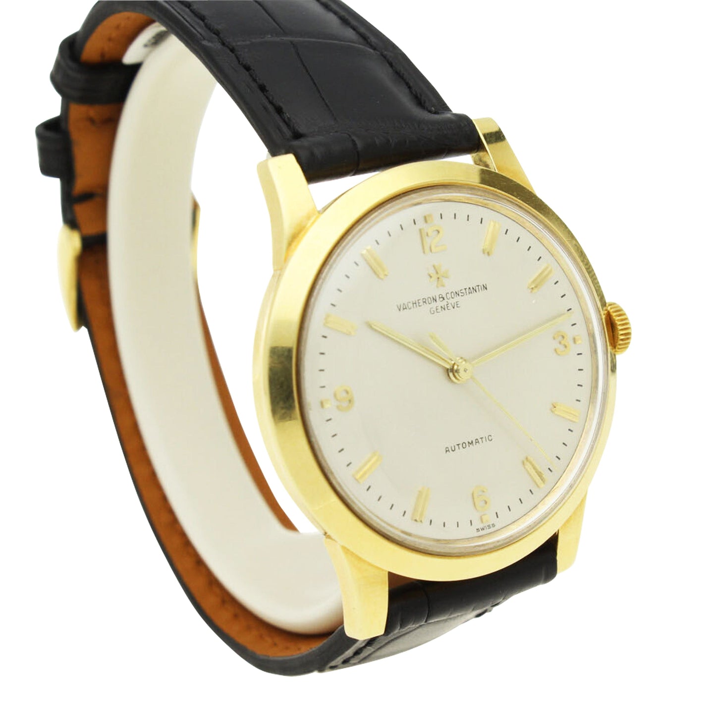 18ct yellow gold, reference 6038 automatic wristwatch. Made 1950's