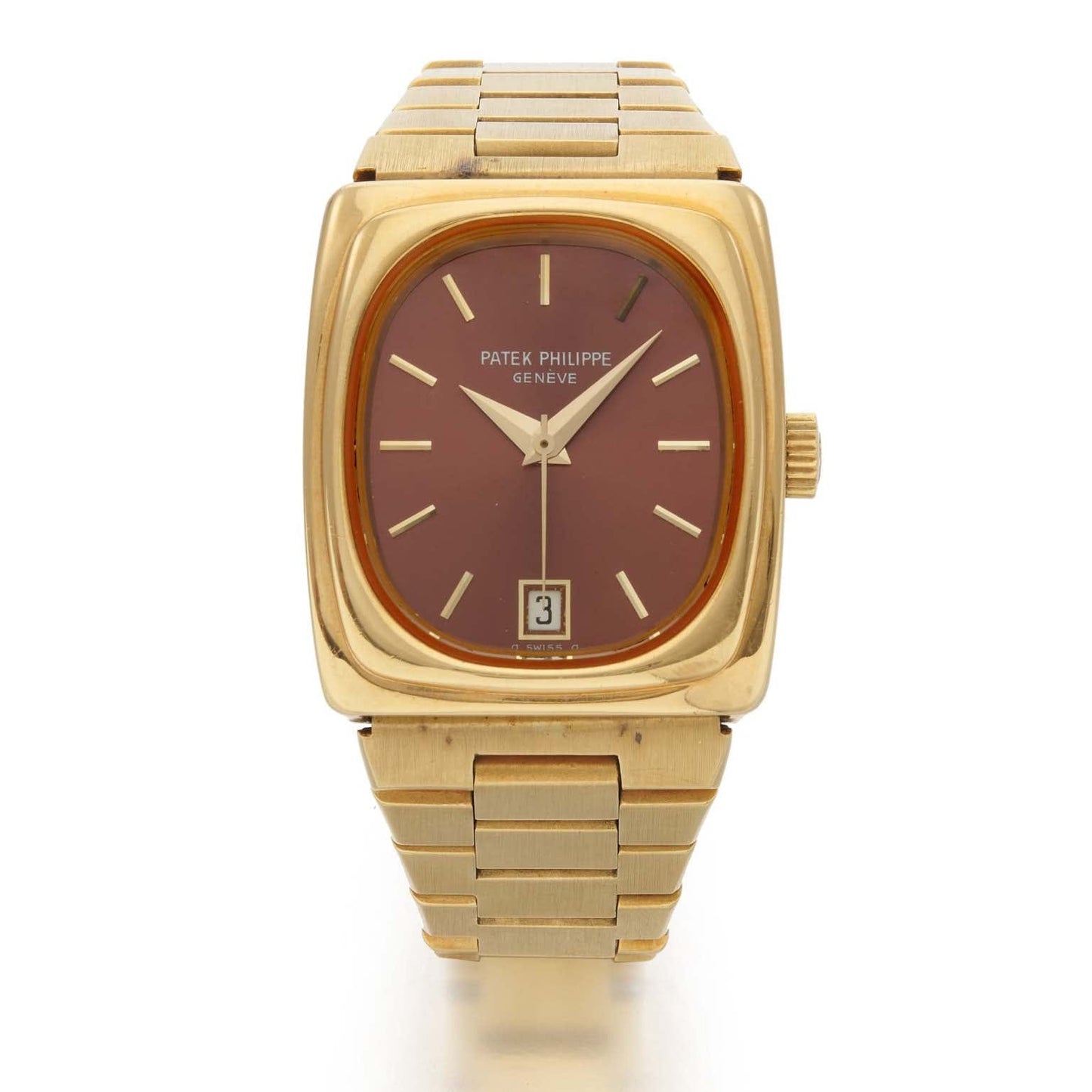 18ct yellow gold Patek Philippe, reference 3603/1 BETA 21 bracelet watch. Made 1974