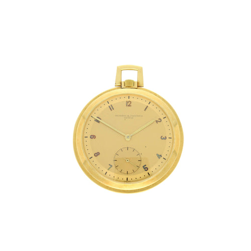 18ct yellow gold 'open face' pocket watch. Made 1930S