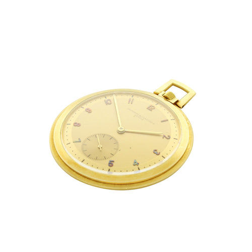 18ct yellow gold 'open face' pocket watch. Made 1930S