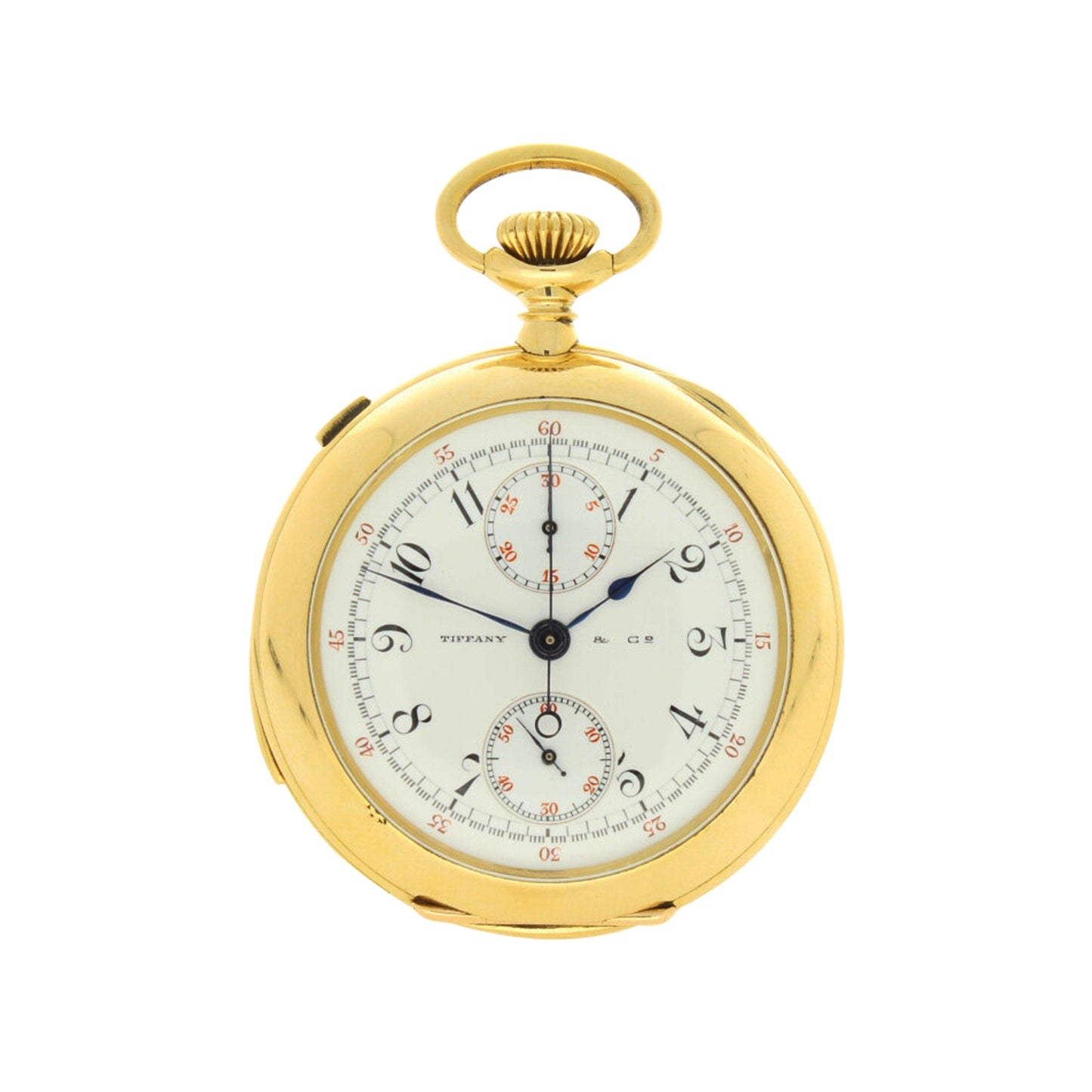 18ct yellow gold open face split second minute repeating pocket watch, retailed by TIFFANY & Co. Made 1903
