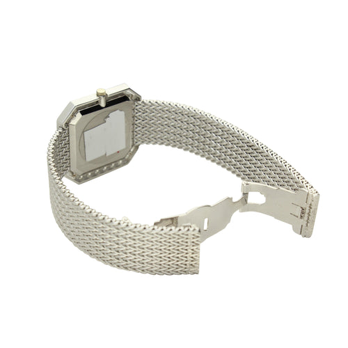 18ct white gold and diamond set bracelet watch. Made 1970's