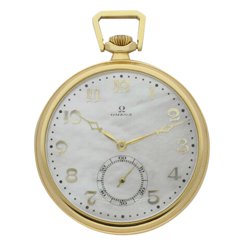 18ct yellow gold open face pocket watch. Made 1929