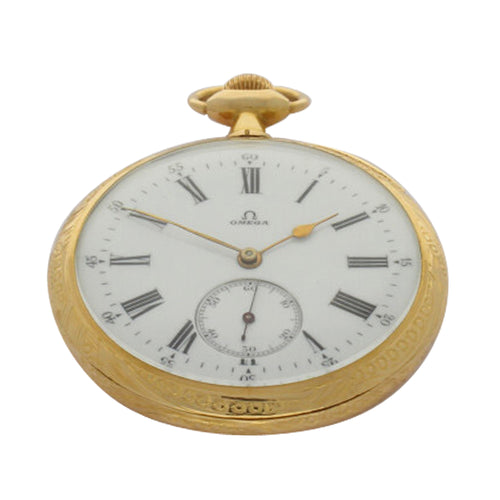 18ct yellow gold open face pocket watch. Made 1911