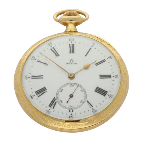 18ct yellow gold open face pocket watch. Made 1911