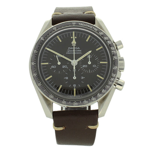 Stainless steel Speedmaster, reference 145.012 'Tropical dial' Professional chronograph wristwatch. Made 1968
