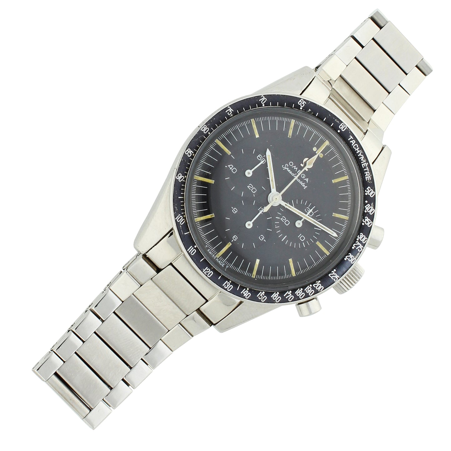 Stainless steel Speedmaster, reference 105.003 'Ed White' chronograph wristwatch. Made 1968
