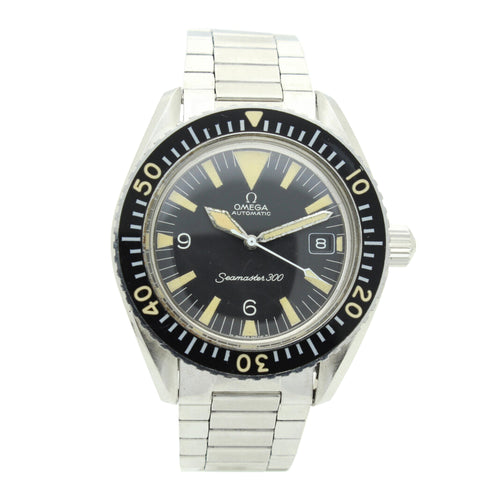 Stainless steel Seamaster 300 automatic wristwatch. Made 1969
